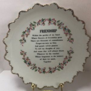 Vintage Friendship Plate Wall Hanging